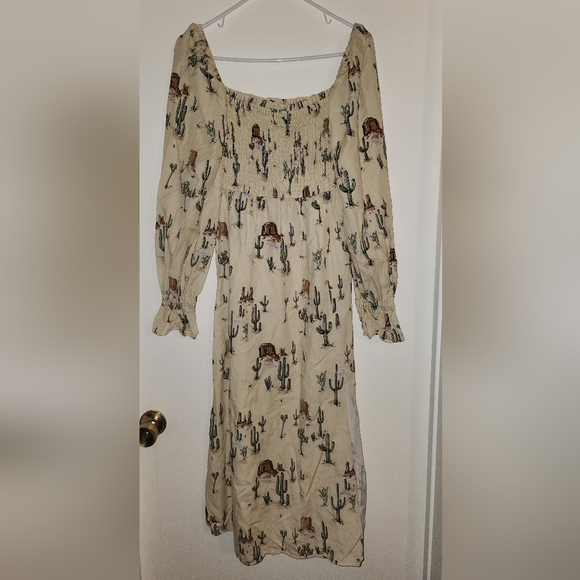 KITRI Jolene Joshua Tree Print Shirred Dress - Picture 4 of 10